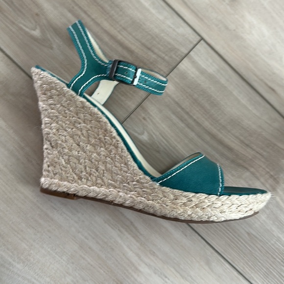 EUC Via Spiga Brand Ankle Clasp Chunky Wedge Heel Sandals Size 11 Women’s Used - Picture 4 of 13